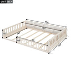 Upholstered Platform Bed With Guardrail And Pillow