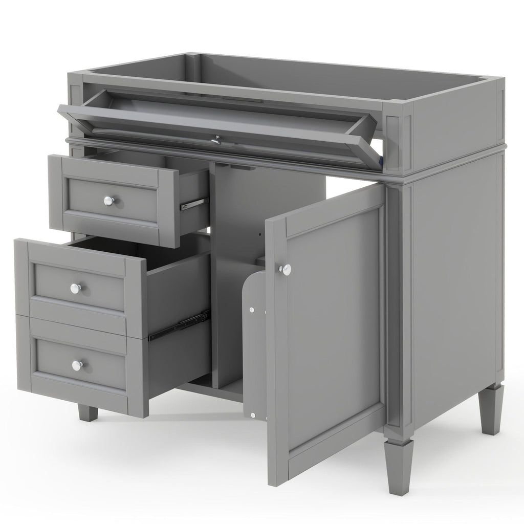 Bathroom Vanity With 2 Drawers And Tip-Out Drawer, Storage Cabinet