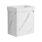 Modern Bathroom Vanity With Ceramic Basin, Wall Mounted Floating Sink Combo, Storage Cabinet