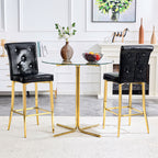 Bar Chairs With Crystal Clasp Design (Set of 2)