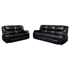 Camila 2-piece Upholstered Reclining Sofa Set Black