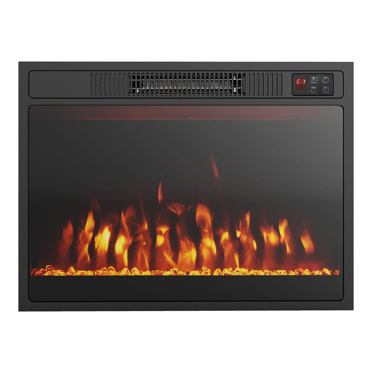 23" Electric Fireplace &amp; Space Heater Heater with Flame Color and Brightness Control