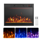 23" Electric Fireplace &amp; Space Heater Heater with Flame Color and Brightness Control