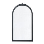 Hand Carved Rose Antique Mirror Frame, Wood Arch Mirror Wall Decor For Living Room