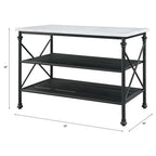 Brahm - Kitchen Island - White Marble Top & Gray