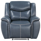 Brier - Upholstered Padded Arm Recliner Chair With Manual Recline And Pillowtop Arms - Blue
