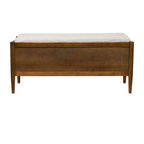 Accent Bench With Storage, Upholstered Cushion - Walnut Brown