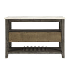 Merel - Server - White Marble Top & Gray Oak