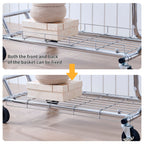 Heavy Duty Double Clothing Garment Rack With Shelves - Silver