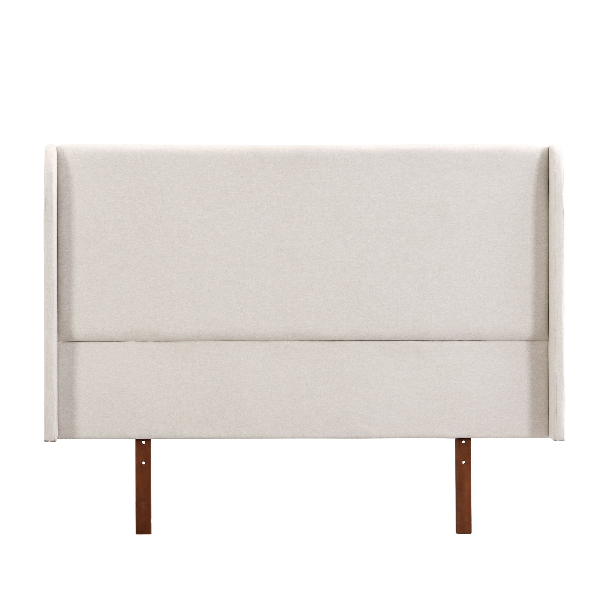 King Size Platform Bed With Upholstered High Headboard - Brown