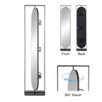 Full Length Standing Mirror, 360° Swivel Floor Mirror For Bedroom - Black