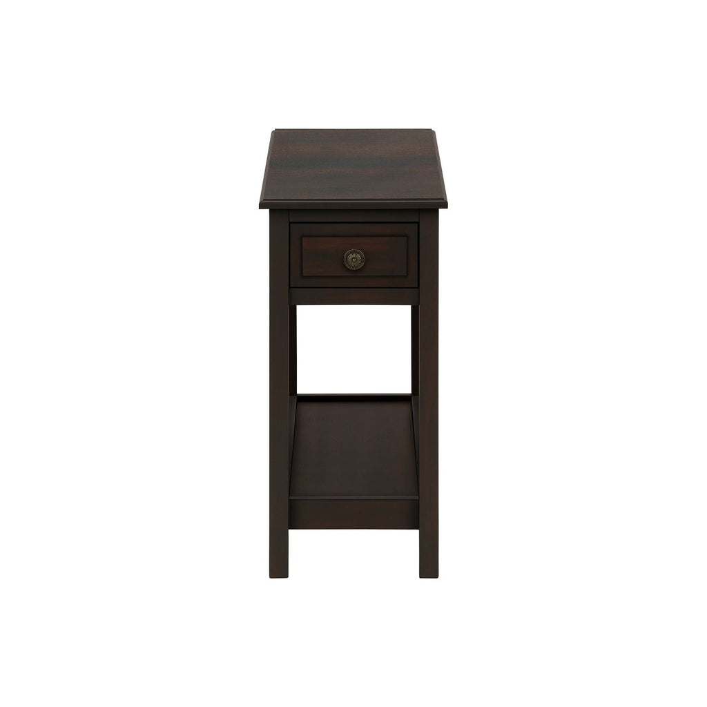 Accent End Table, 2 Tier, Storage Drawer, Transitional - Walnut