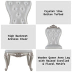 Gorsedd - Side Chair (Set of 2) - Cream Fabric & Golden Ivory
