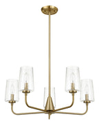 Dazzle - 5 Lights Chandelier With Clear Seeded Satin - Antique Brass / Clear / Gold