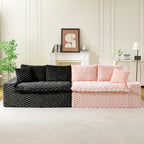 Multifunctional Sofa Pink Black, Fits 4 People