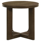Kessler Round Sculptural Wood End Table Brown