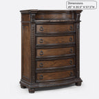 5 Drawer Tall Chest - Brown / Coffee