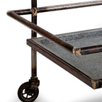 Percy Galvanized Metal Bar Cart - Gray