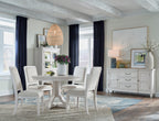 Willowbrook - Extendable 48" Round Dining Table - Egg Shell White