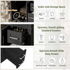 Modern Bathroom Vanity With Sink, Storage Cabinet, Soft Close Doors, Deep & Standard Drawers