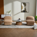 Pumpkin Shaped Swivel Accent Chair, 360 Degree Rotation For Living Room