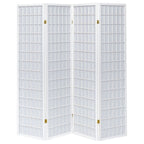Roberto 4-Panel Room Divider Folding Shoji Screen White