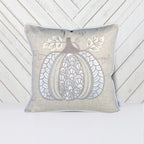 Lace Embroidered Pumpkin Throw Pillow - Natural