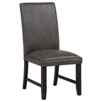Averill Faux Leatherette Upholstered Dining Side Chair Dark Grey (Set of 2)
