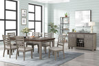 Side Dining Chair With Ladder Back (Set of 2) - Gray