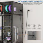 3D Printer Cabinet With Double Layer Filament Storage, T-Shaped Filament Bar, Noise Reducing And Dust Proof Design - Black