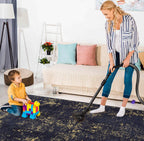 Maval - 6' X 9' Washable Area Rug - Black / Gold