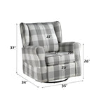 Patli - Swivel Chair With Glider - Gray Fabric