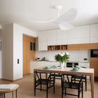 Ceiling Fan Without Light, DC Motor Remote Control Fan For Indoor / Outdoor Use - White