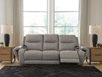 Real Moments - Power Reclining Sofa With Audio Seating - Ash