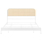 Amherst Radio Weave Rattan Metal Eastern King Bed White