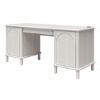 Selena - Double Pedestal Desk - Rustic White