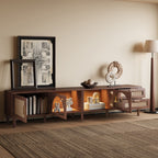 TV Stand For TVs Up To 90", Media Console With App Controlled LED Lights, 2 Drawers & Door Storage - Dark Brown