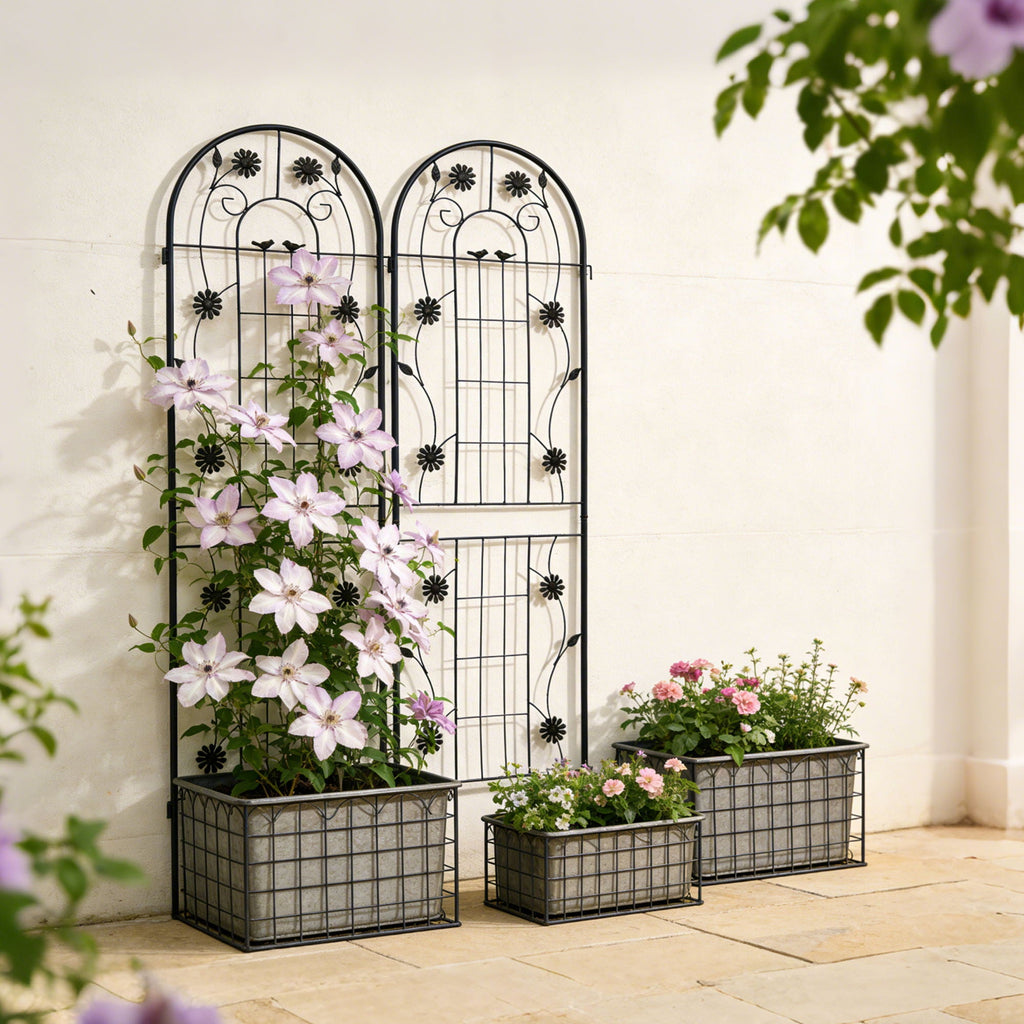 Metal Garden Trellis Rustproof Trellis For Climbing Plant Outdoor Flower Support