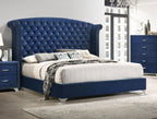 Melody Upholstered California King Wingback Bed Pacific Blue