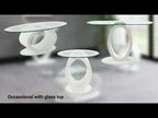 Larry - Glass Top Round Dining Table - White High Gloss