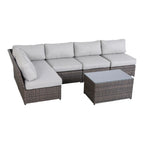 Comfortable Modern Patio Rattan Sectional Set With Cushions