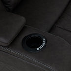 Wendell - Power Motion Sofa With Dropdown Table, Storage, USB & LED - Dark Gray