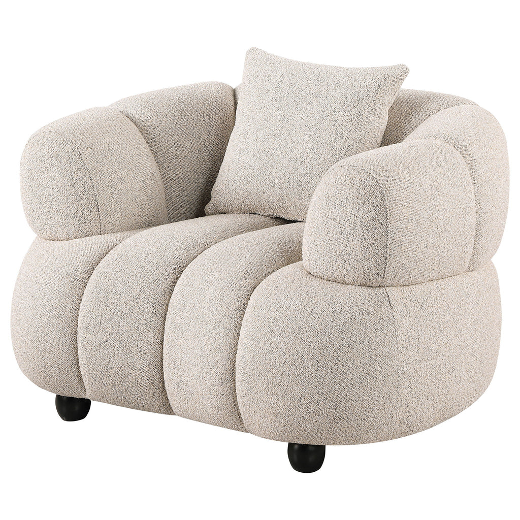 Whitney Contemporary Channel Tufted Woven Fabric Upholstered Accent Chair