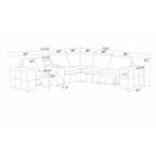Upholstered Large Arms Sectional With Recliner Seats