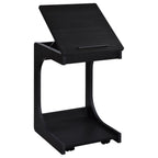 Ralston C-Shaped Lift-Top Sofa Side Table With Casters Black