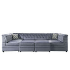 Bois II - Modular Armless Chair - Gray Velvet