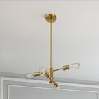 Trellis - 4 Lights Modern Gold Chandelier Vintage Pendant Fixture For Living Room - Clear / Gold