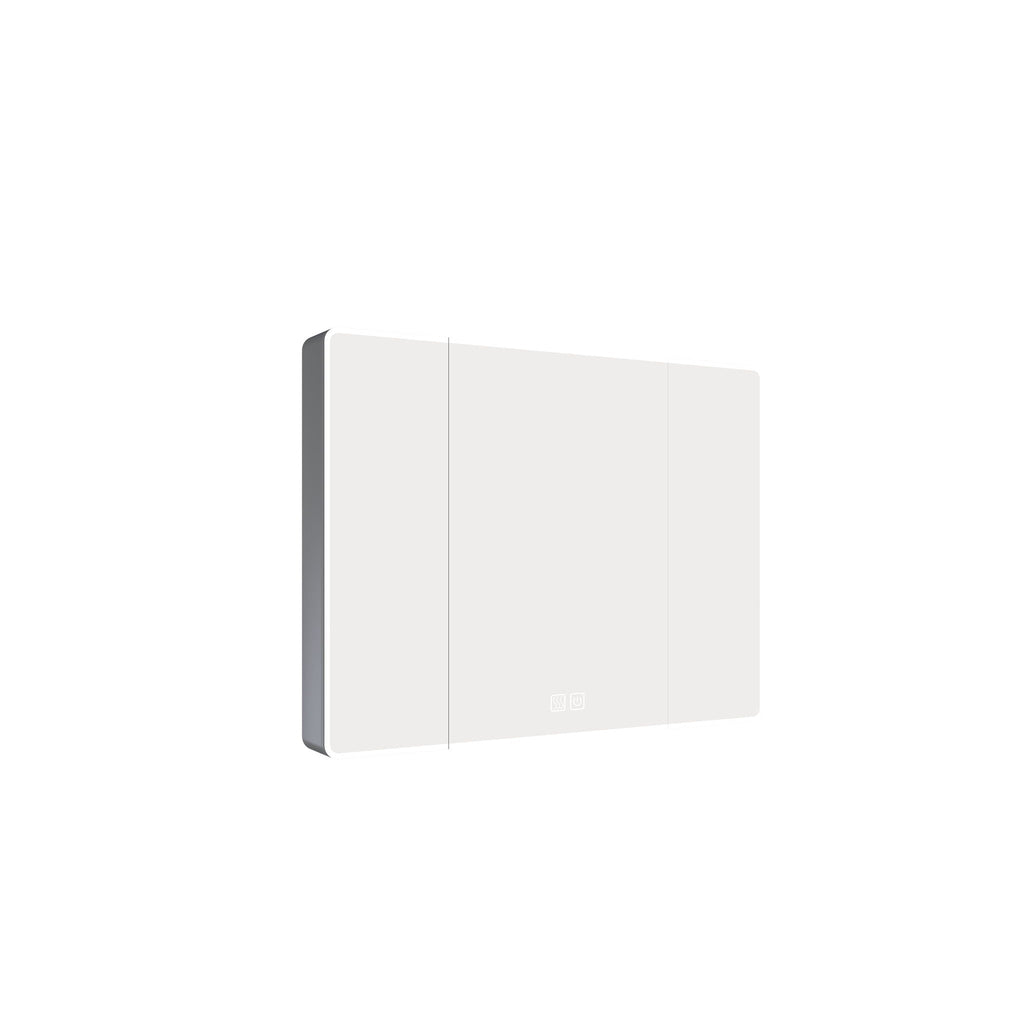 Aluminium Medicine Cabinet Mirror With LED Light And Defogging Function - Gray