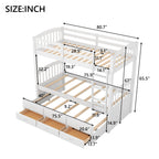 Bunk Bed With Trundle And Drawers, Arched Headboard And Footboard