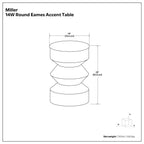 Miller - Side Table - Black / Brass